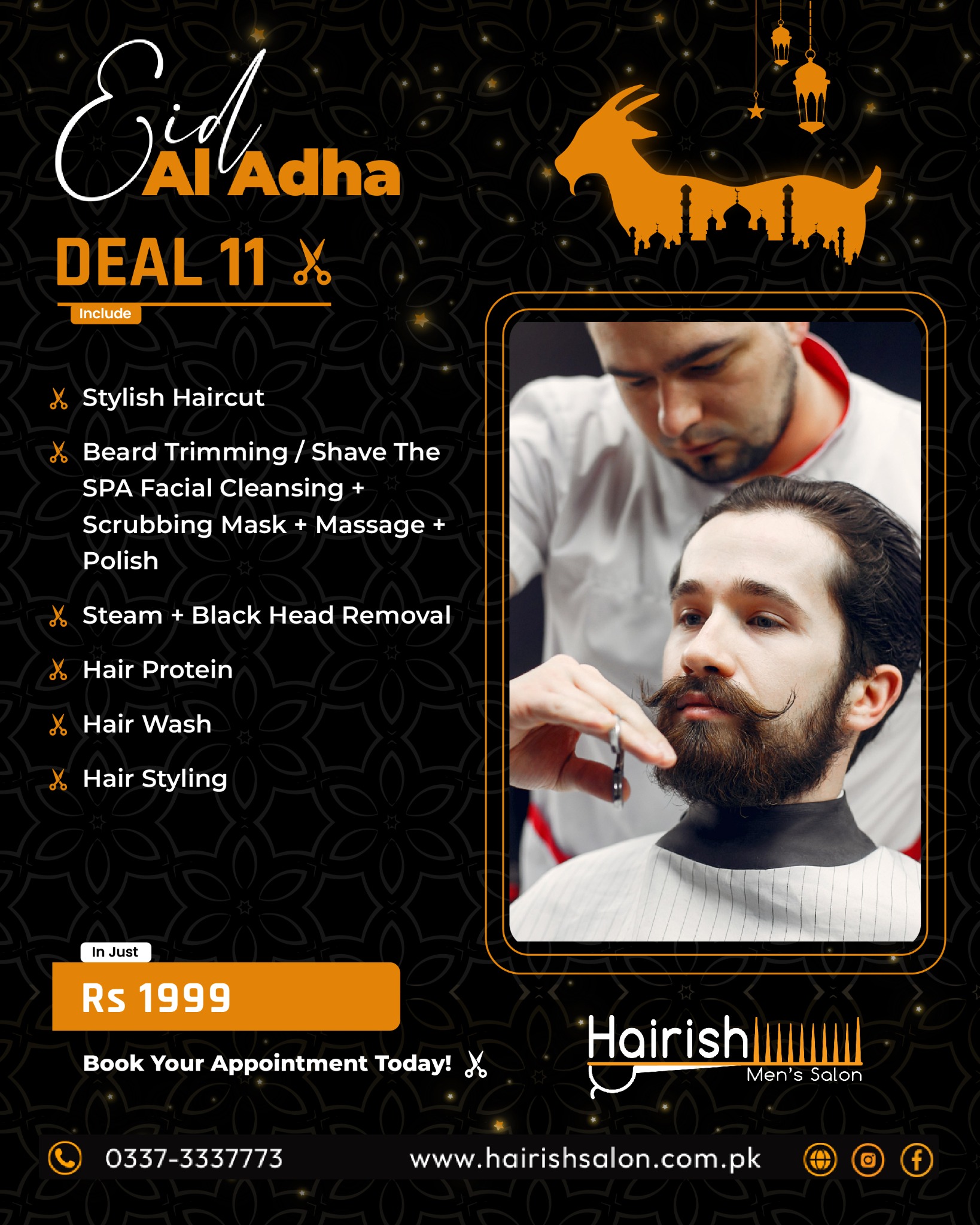 Hairish Men's Salon Facebook ad: Bakra ready hai… ab aap ready ho?
