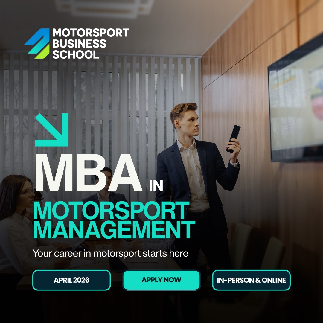 Motorsport Business School Facebook ad: MBA in Motorsport Management