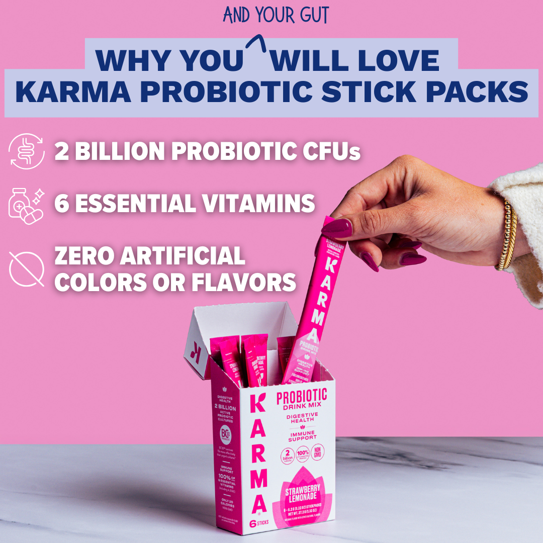 Karma Water Facebook ad: Karma Probiotic Stick Packs