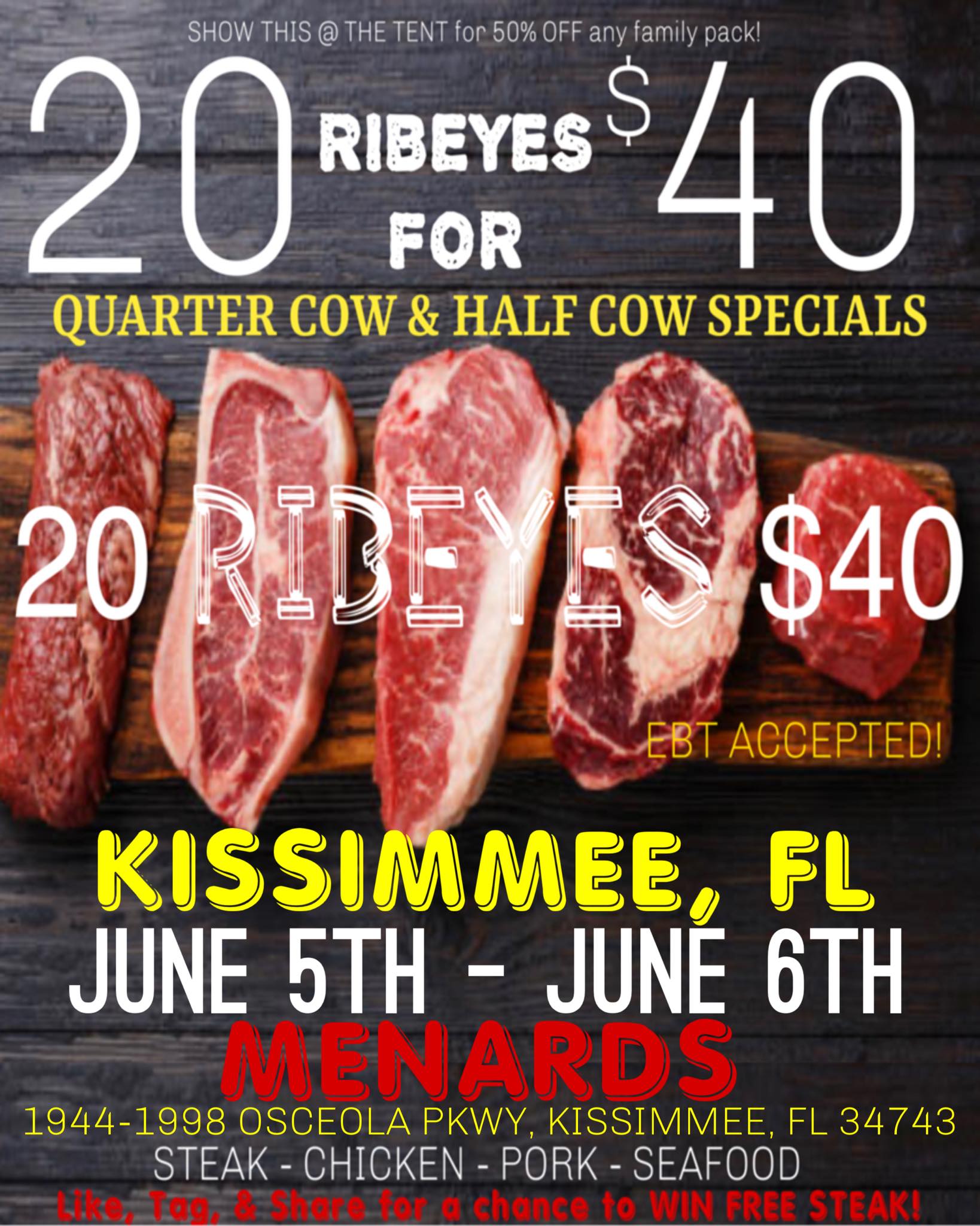 Essential Foods Direct Facebook ad: KISSIMMEE, FL. 20 RIBEYES $40 is happening near…