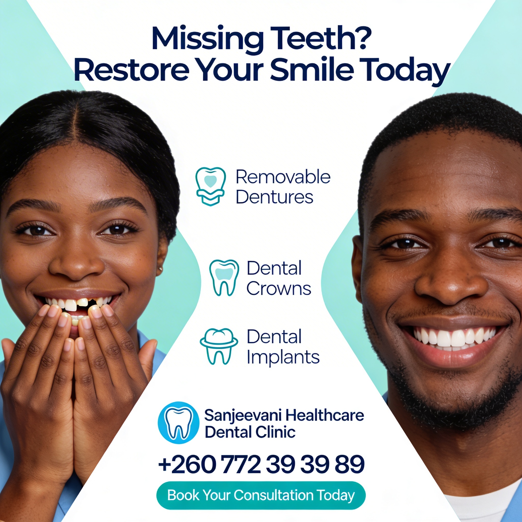 Sanjeevani Healthcare Dental Clinic Facebook ad: New Smile New Confidence!