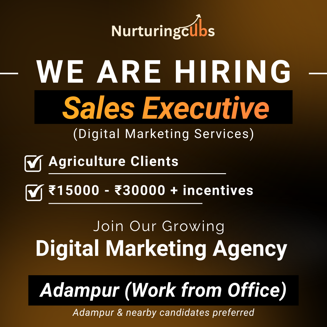 NurturingCubs Digital Marketing Agency Facebook ad: We Are Hiring, Sales Executive (Digital Marketing Services)