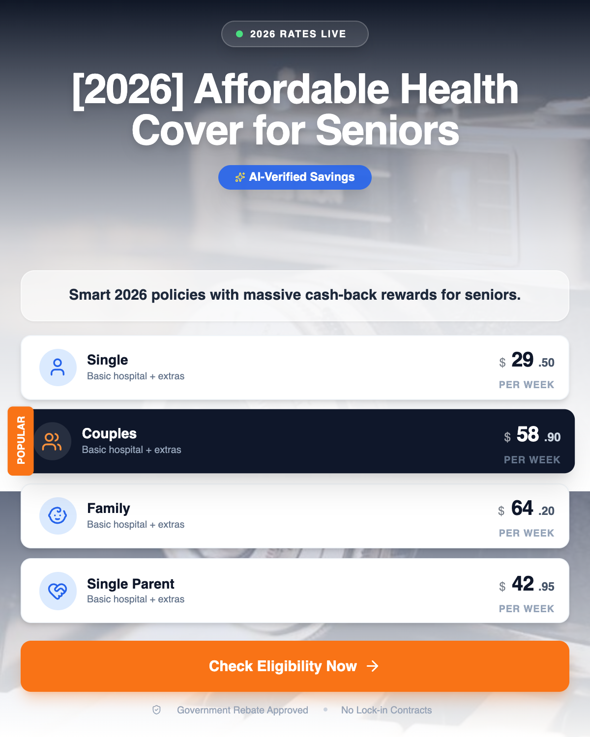 Australian Senior Health Insurance Facebook ad