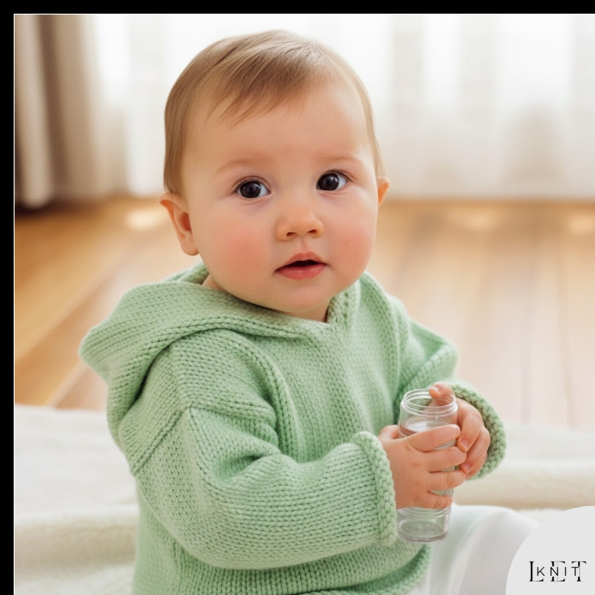 Let's Knit Facebook ad: Unisex Little Hoodie Sweater Knitting Pattern