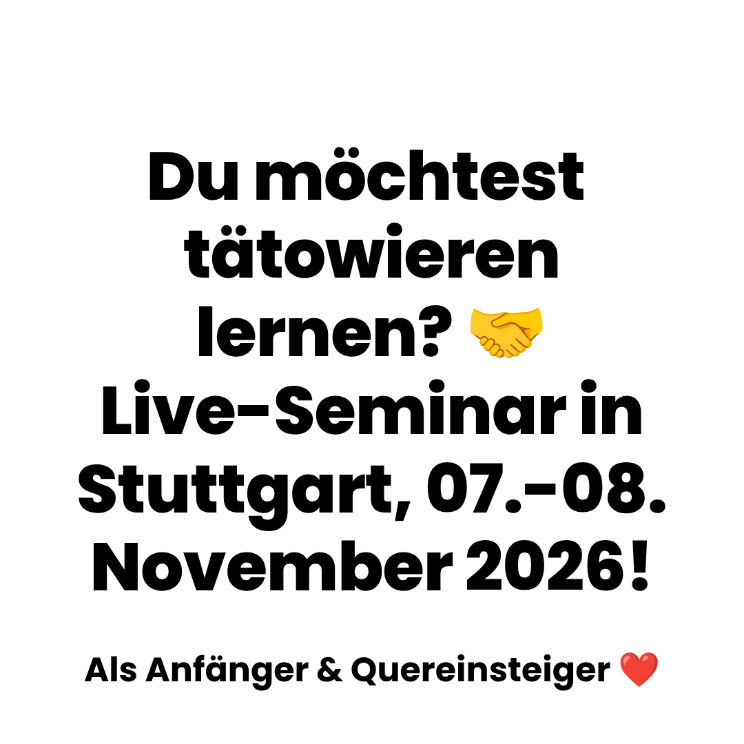 Lakimii Tattoo Academii Facebook ad: Tätowieren lernen, auch ohne Erfahrung oder Talent
