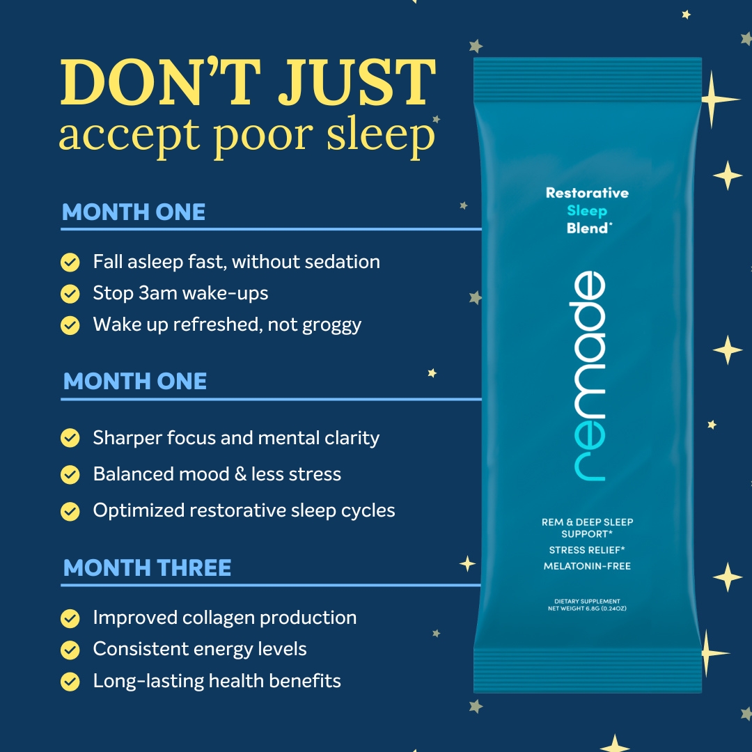Remade Restorative Sleep Supplement Facebook ad