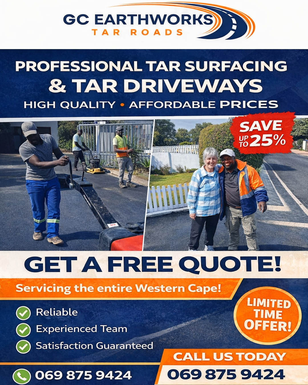GC Earthworks Facebook ad: Tar Driveways