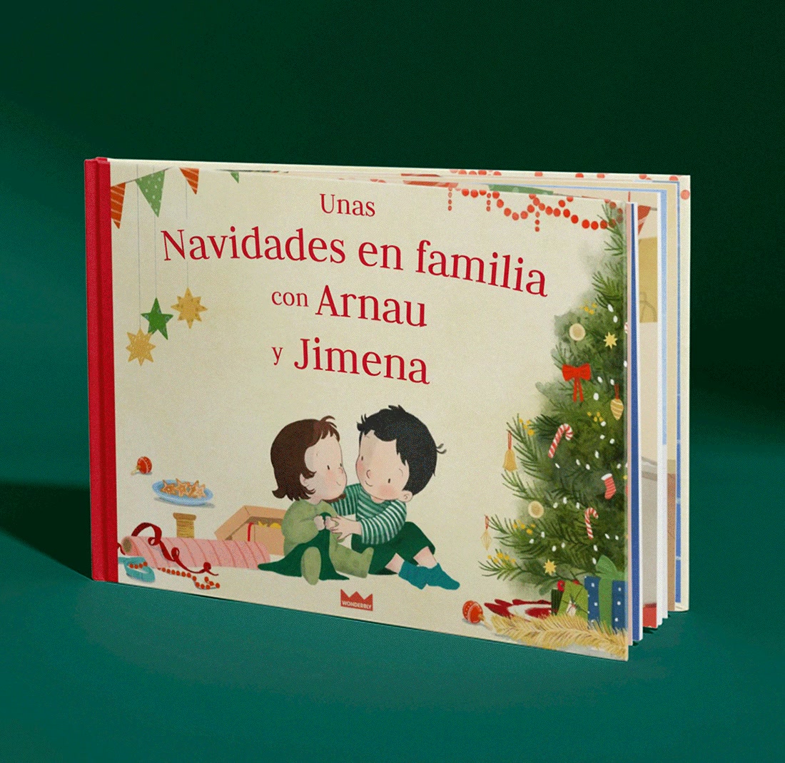 Wonderbly Facebook ad: El cuento de Navidad para 2 o 3 hermanos