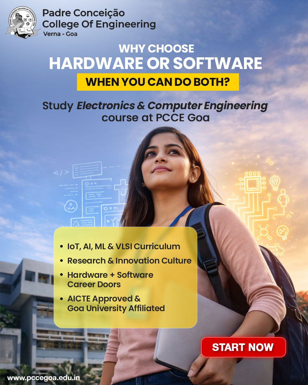 Padre Conceicao College Of Engineering Facebook ad: Why pick one when you can do both?