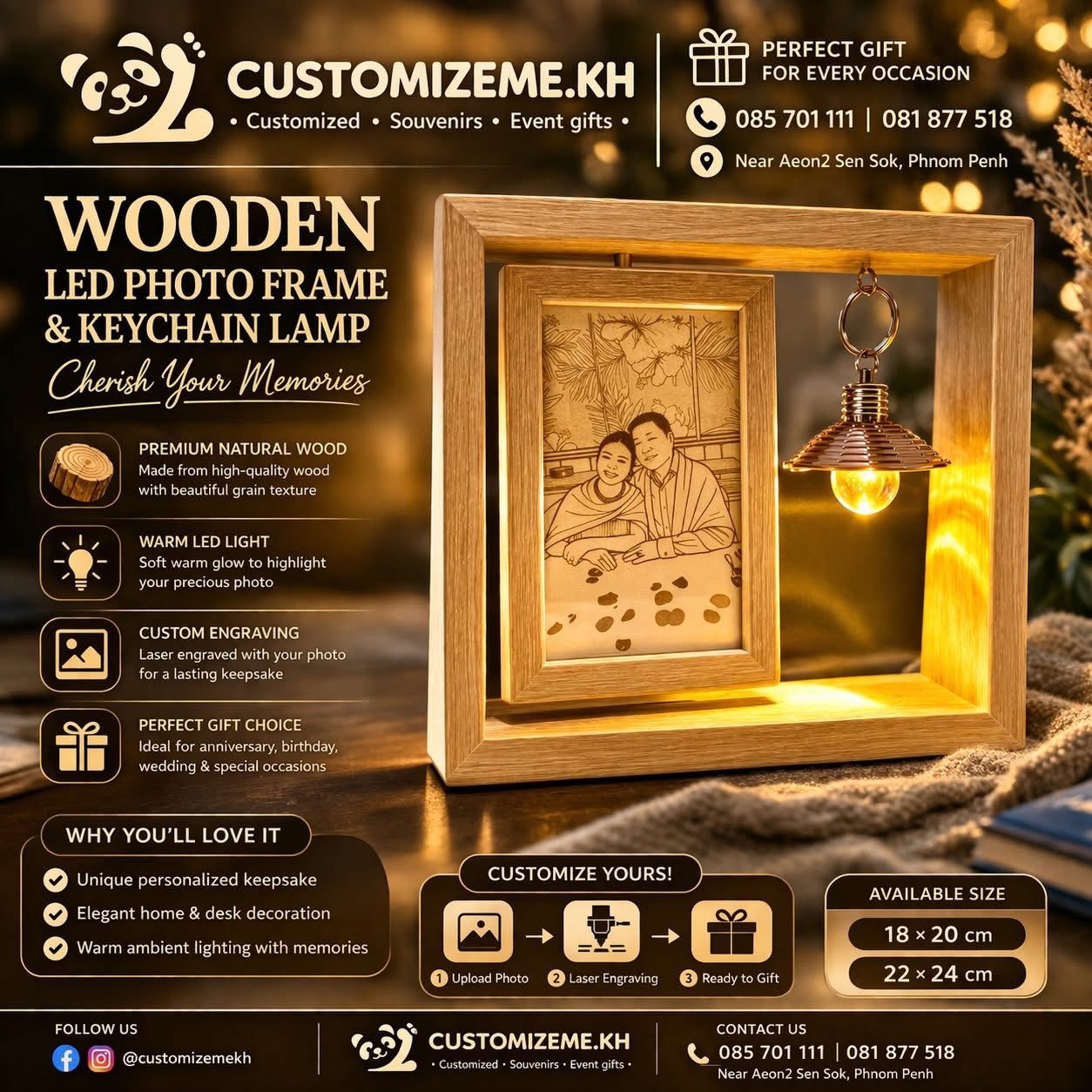 Customizemekh-Print Studio Cambodia Facebook ad: កាដូ មានតែមួយ សម្រាប់អ្នកពិសេស-កែច្នៃ 100% តាមចិត្ត!