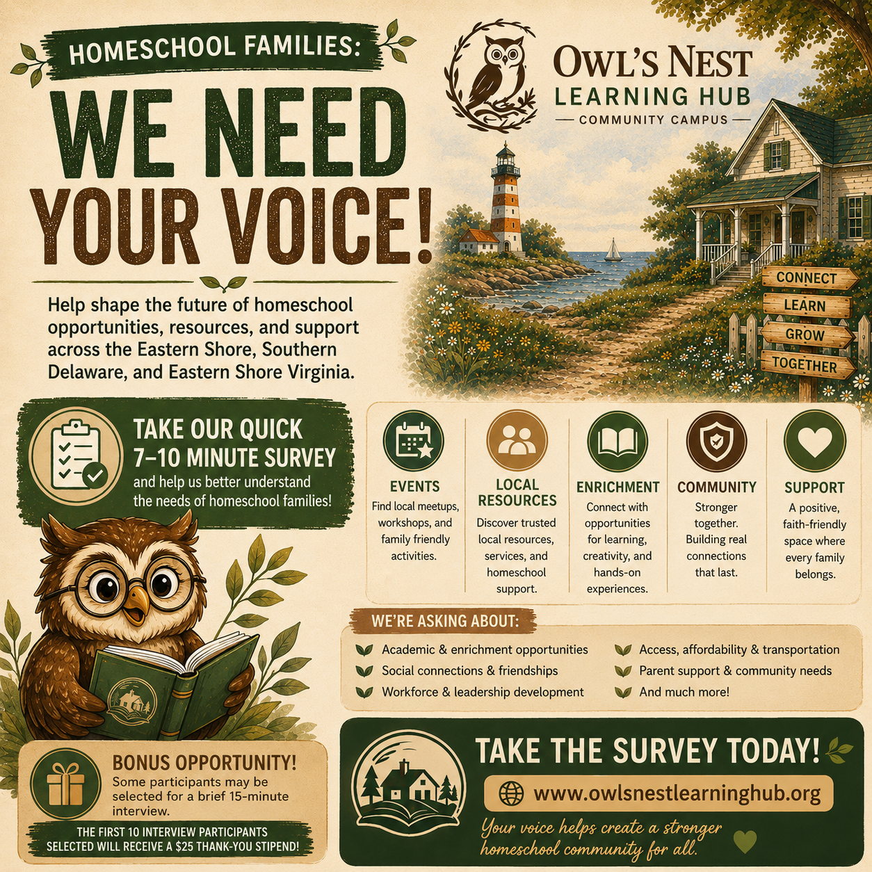 Owl's Nest Learning Hub Facebook ad