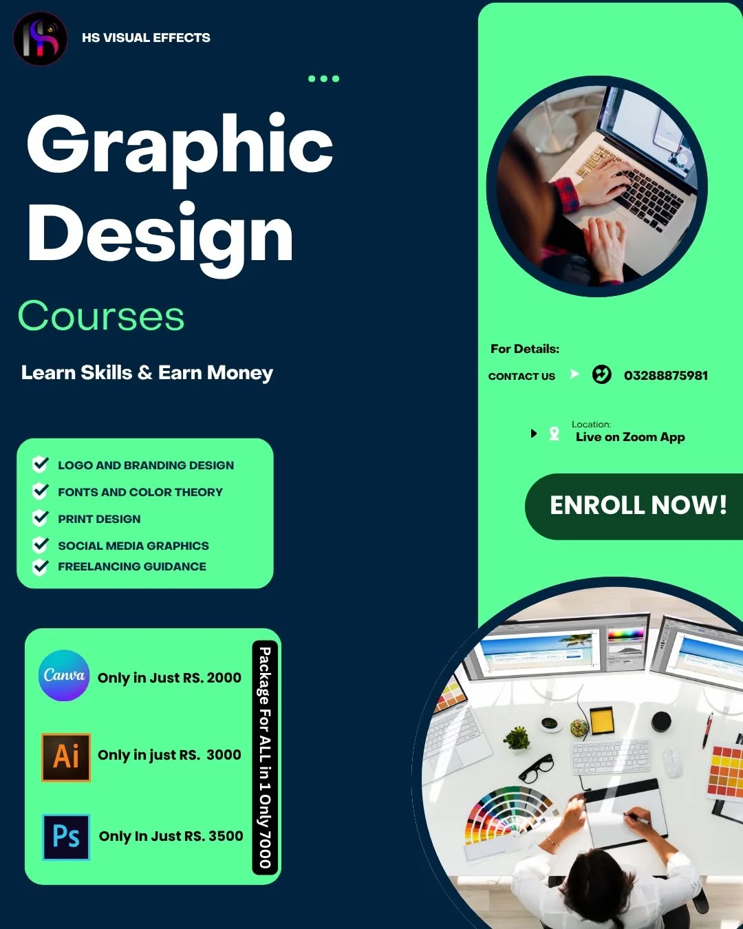 hamail_hooria Facebook ad: FREE GRAPHIC DESIGN CLASS, Just from Your Mobile!