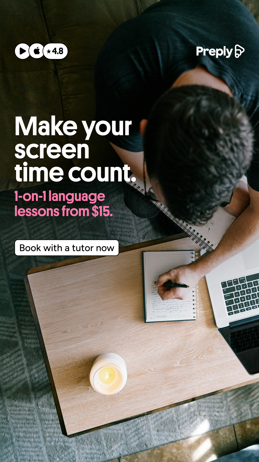 Preply Facebook ad
