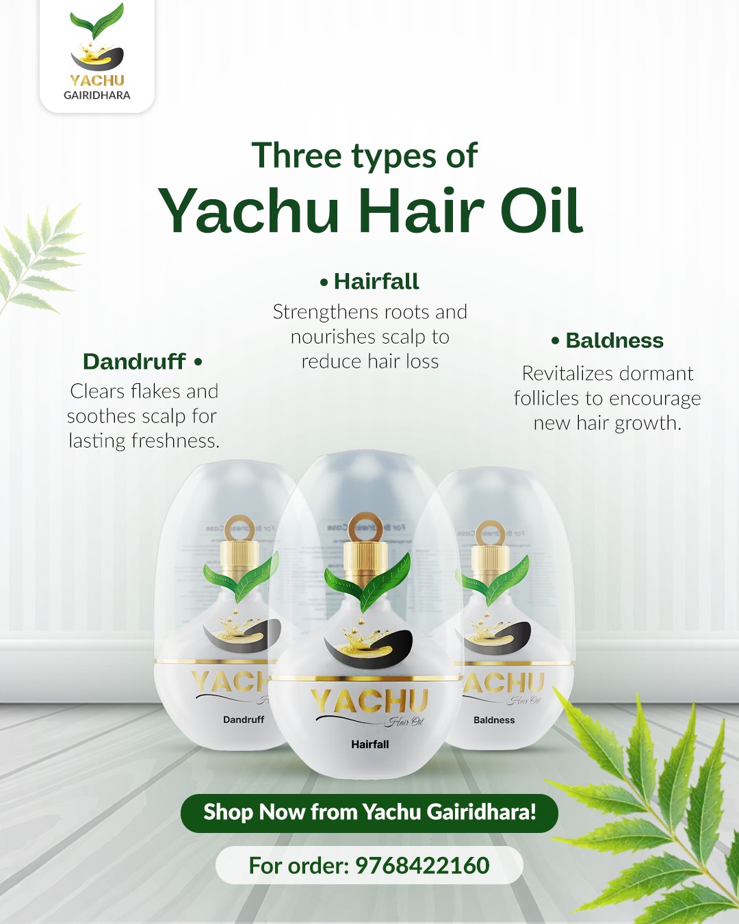 Yachu Gairidhara Facebook ad: Three problems, one solution, Yachu Hair Oil!