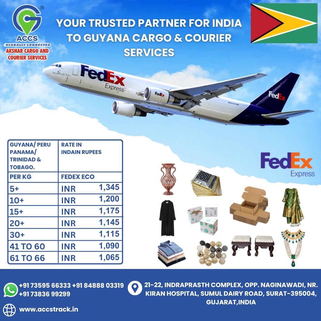Akshar Cargo and Courier Facebook ad: Special Shipping Rates for Guyana