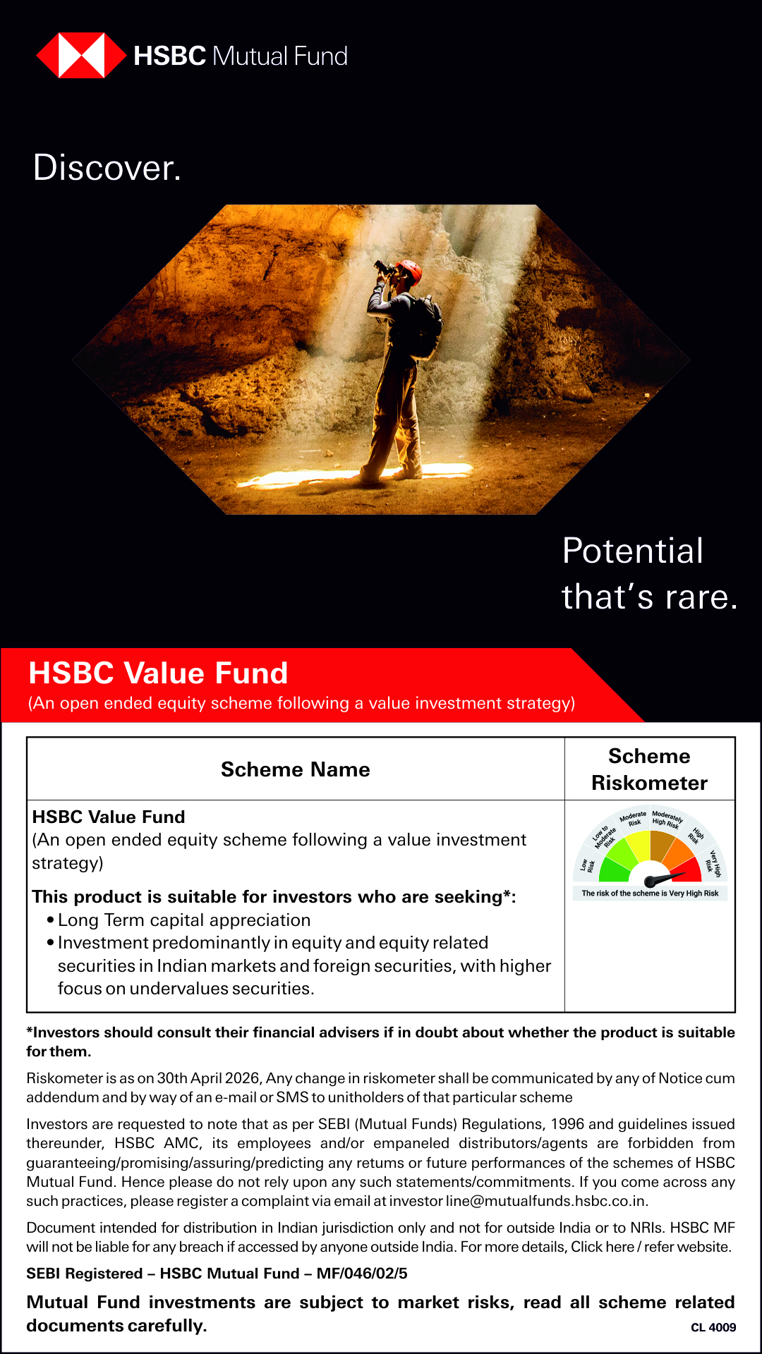 HSBC Mutual Fund India Facebook ad