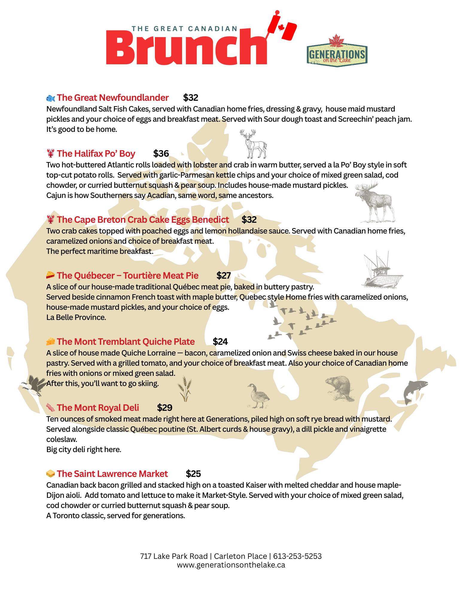 Generations Restaurant Facebook ad: When Brenda and I left Grand Bank, Newfoundland…