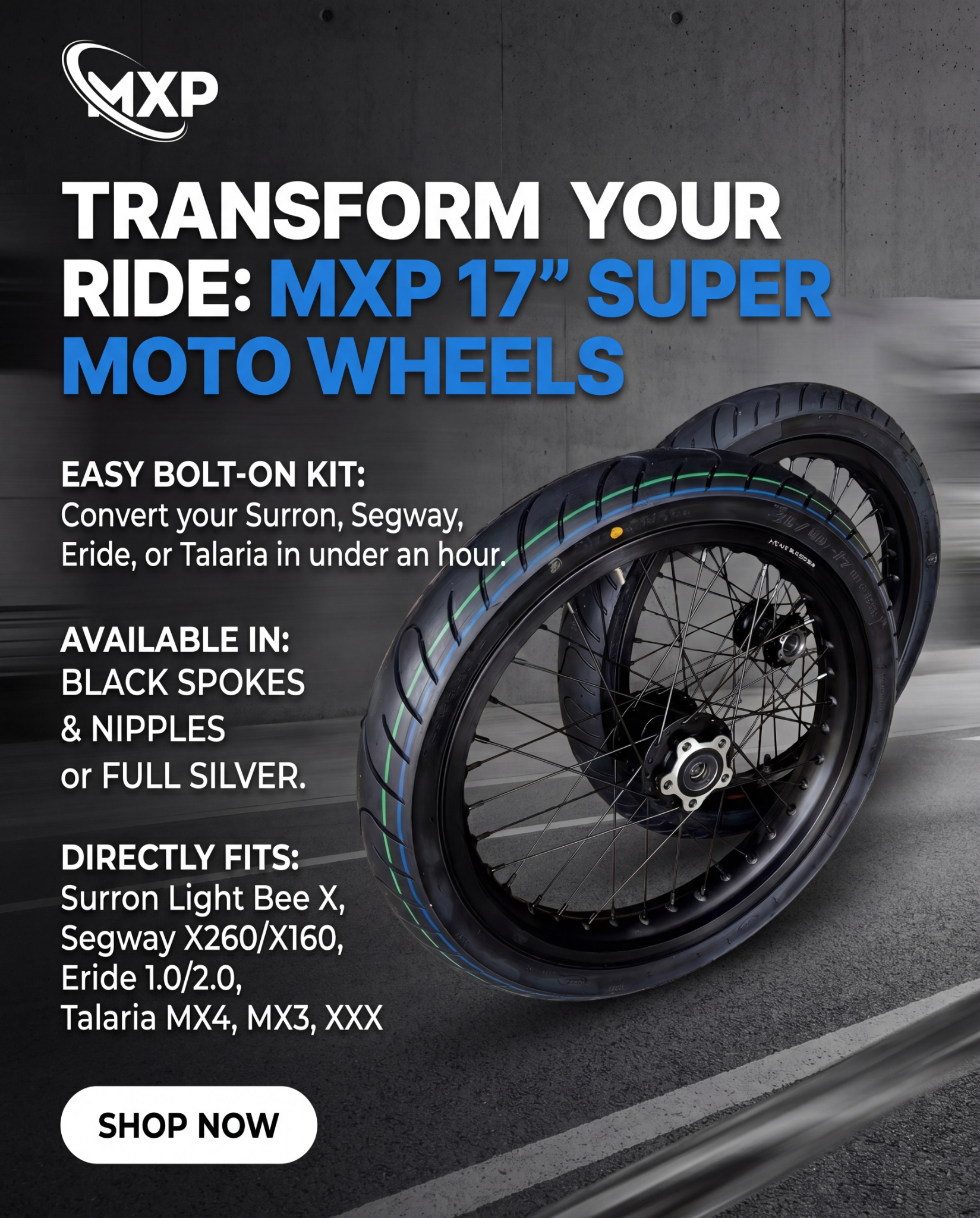 Mxp designs Facebook ad: Own the Street. Own the Dirt