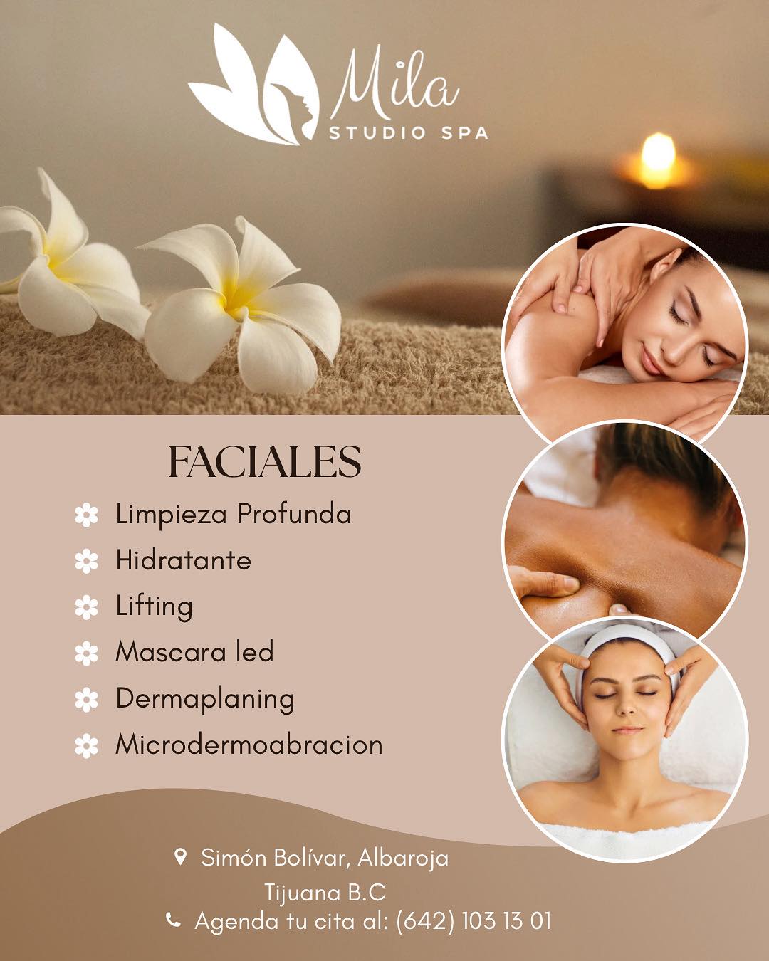 Mila Studio SPA Facebook ad: Invierte en tu piel.