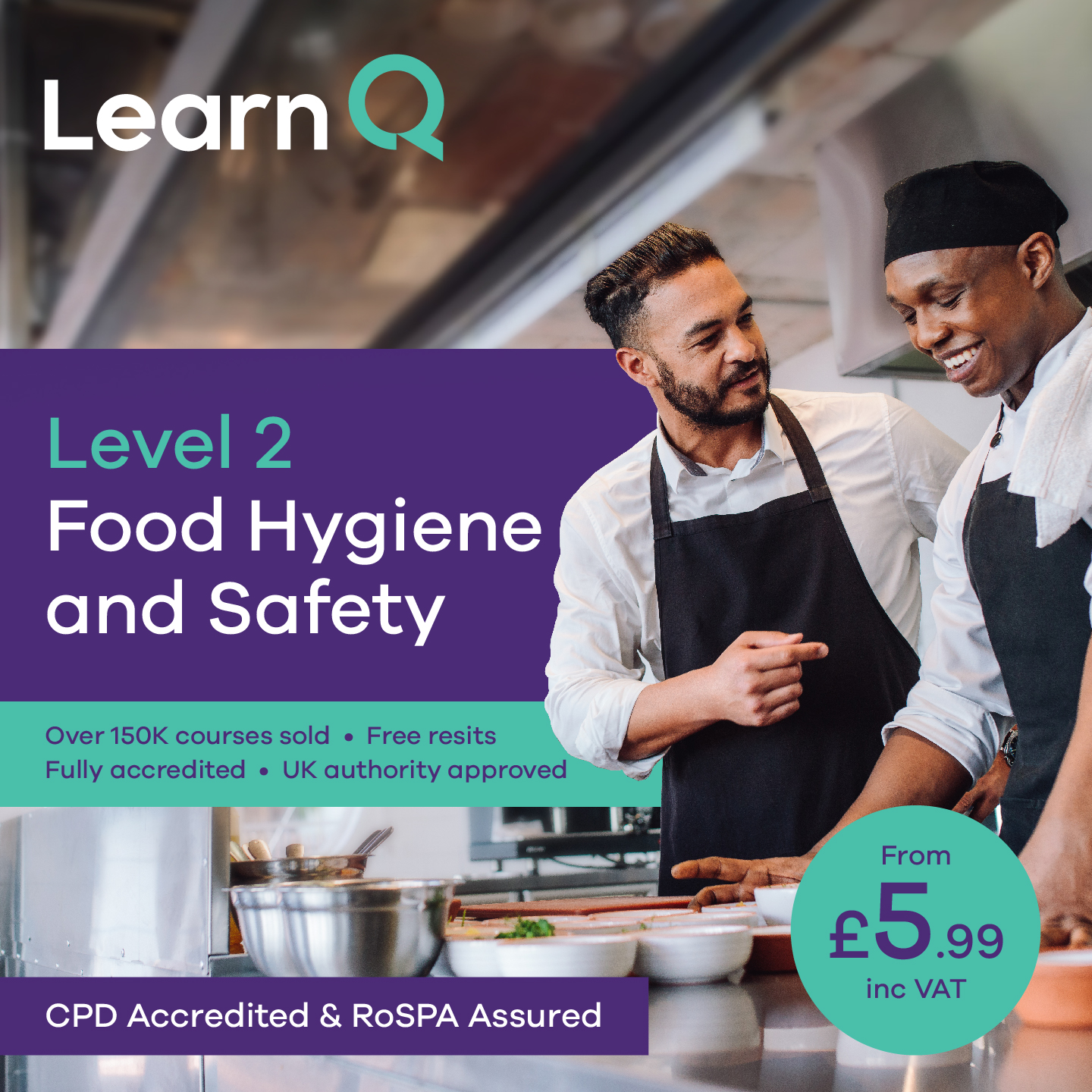 Learn Q Facebook ad: Level 2 Food Safety and Hygiene