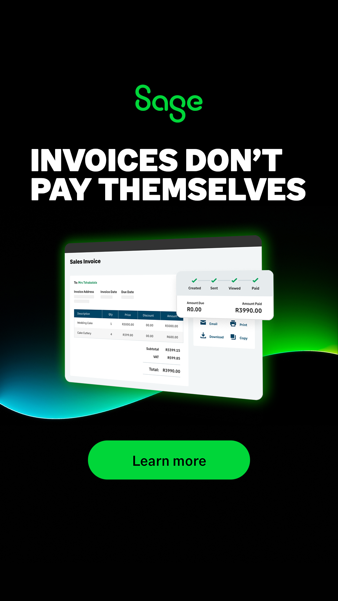 Sage Facebook ad