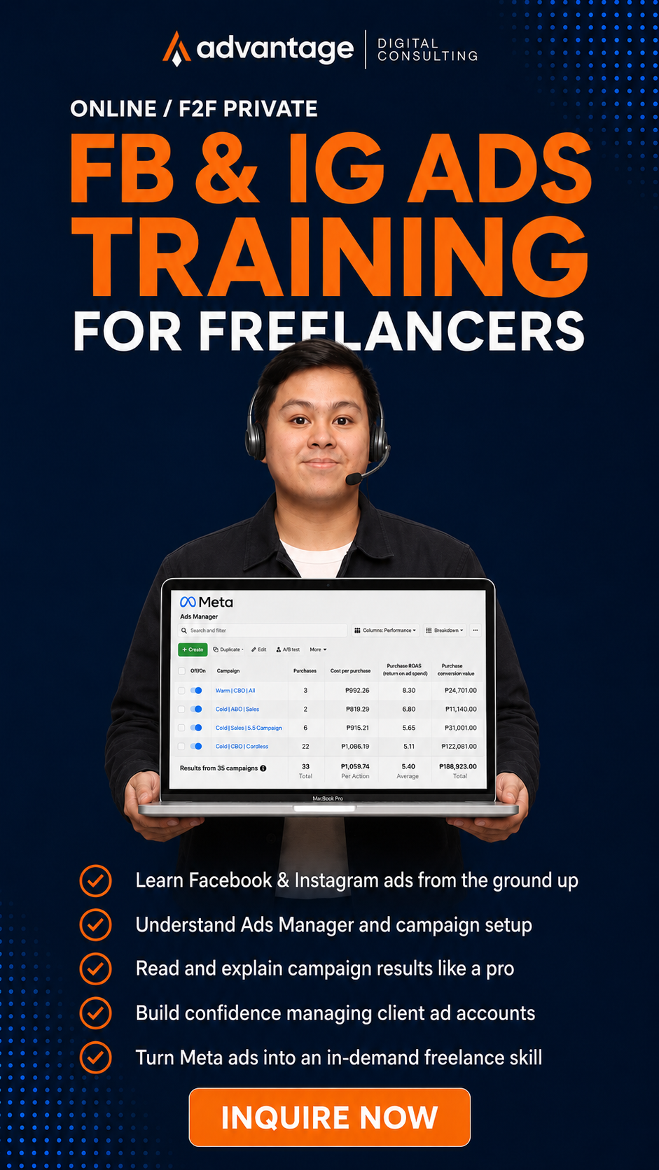 Ad Vantage Digital Consulting Philippines Facebook ad from Jun 4, 2026