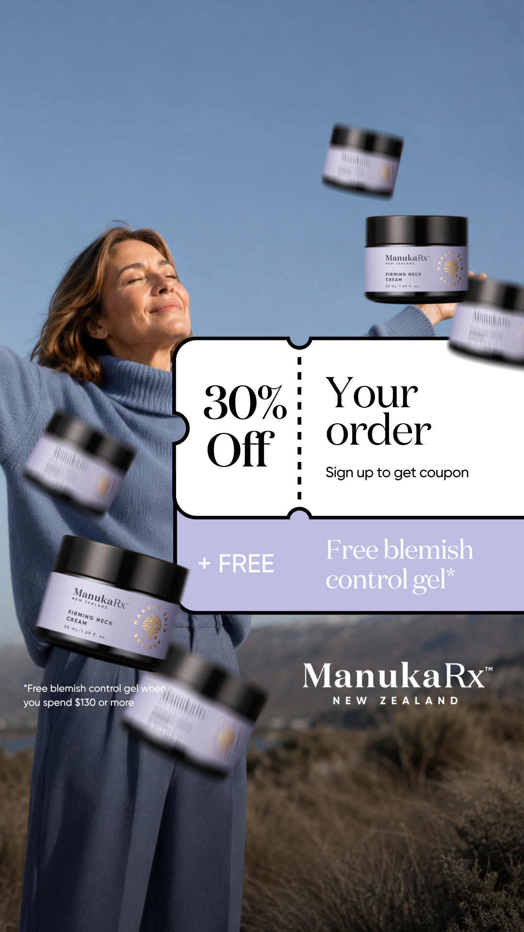 ManukaRx Natural Skincare Facebook ad