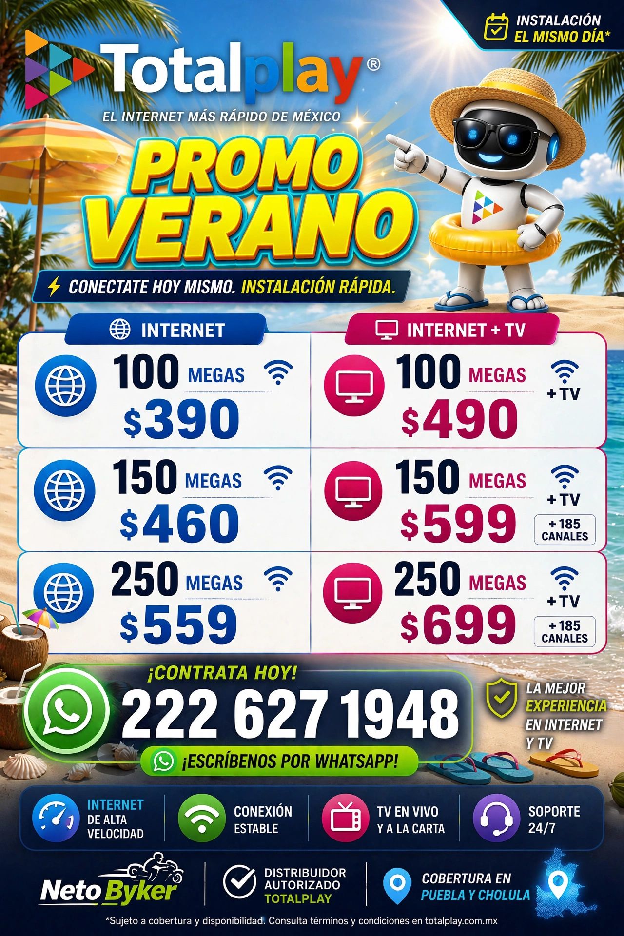 Totalmente Conectado PUE Facebook ad: ¡Disfruta este mes con Totalplay!