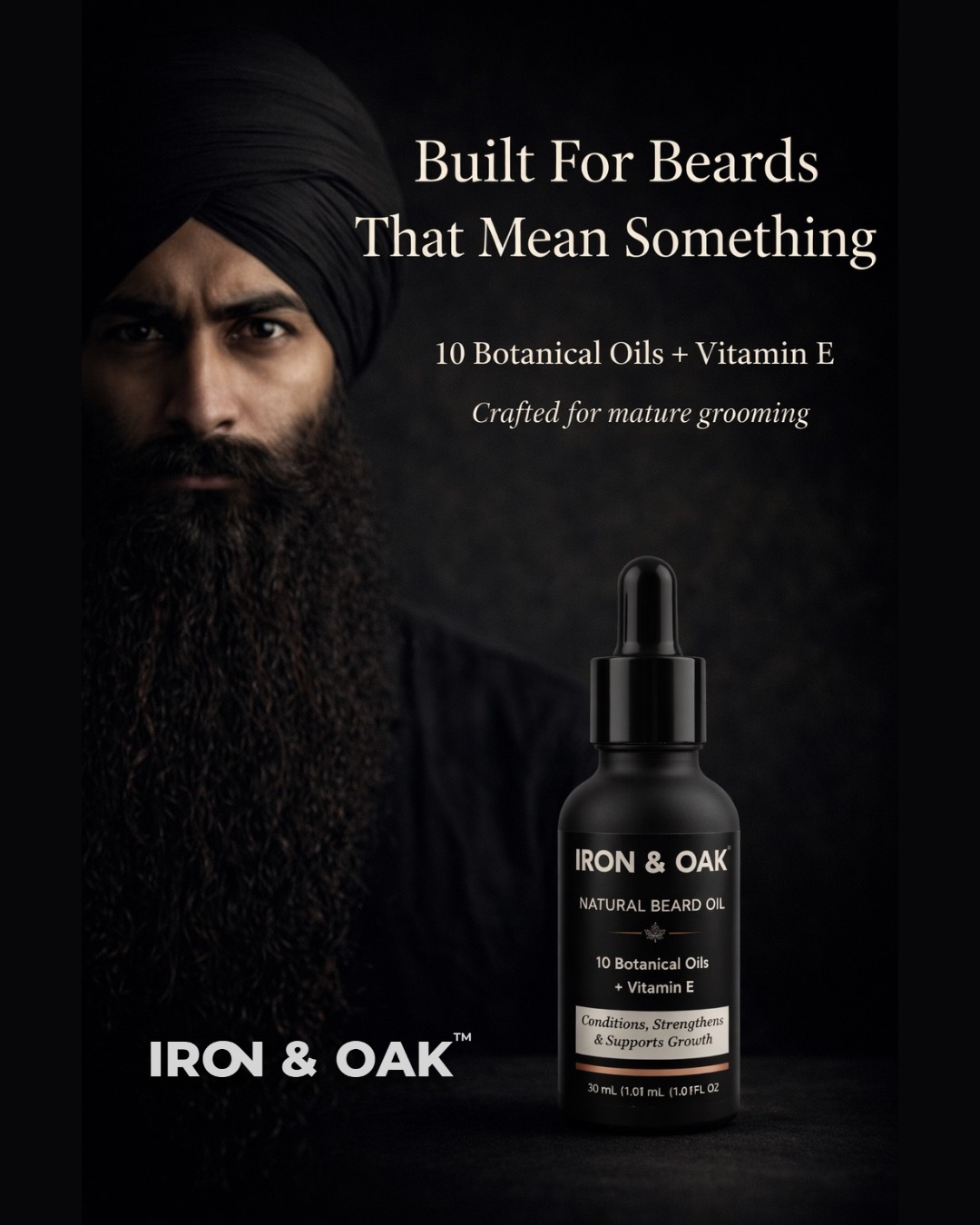 Iron & Oak Facebook ad: Natural Beard Oil - Iron & Oak | Premium Men’s Skincare &…