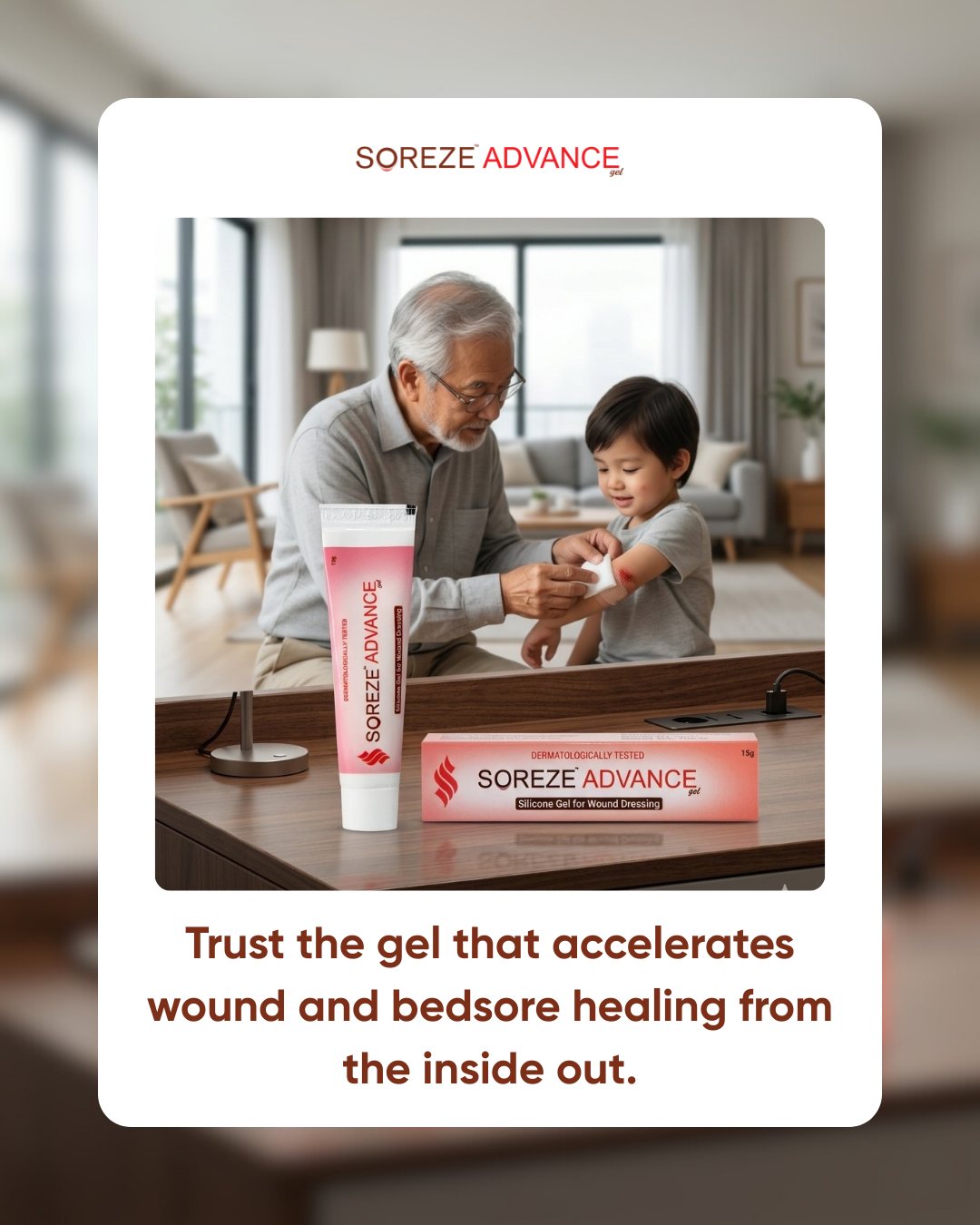 Soreze Facebook ad: Wounds and bedsores require care that goes beyond…