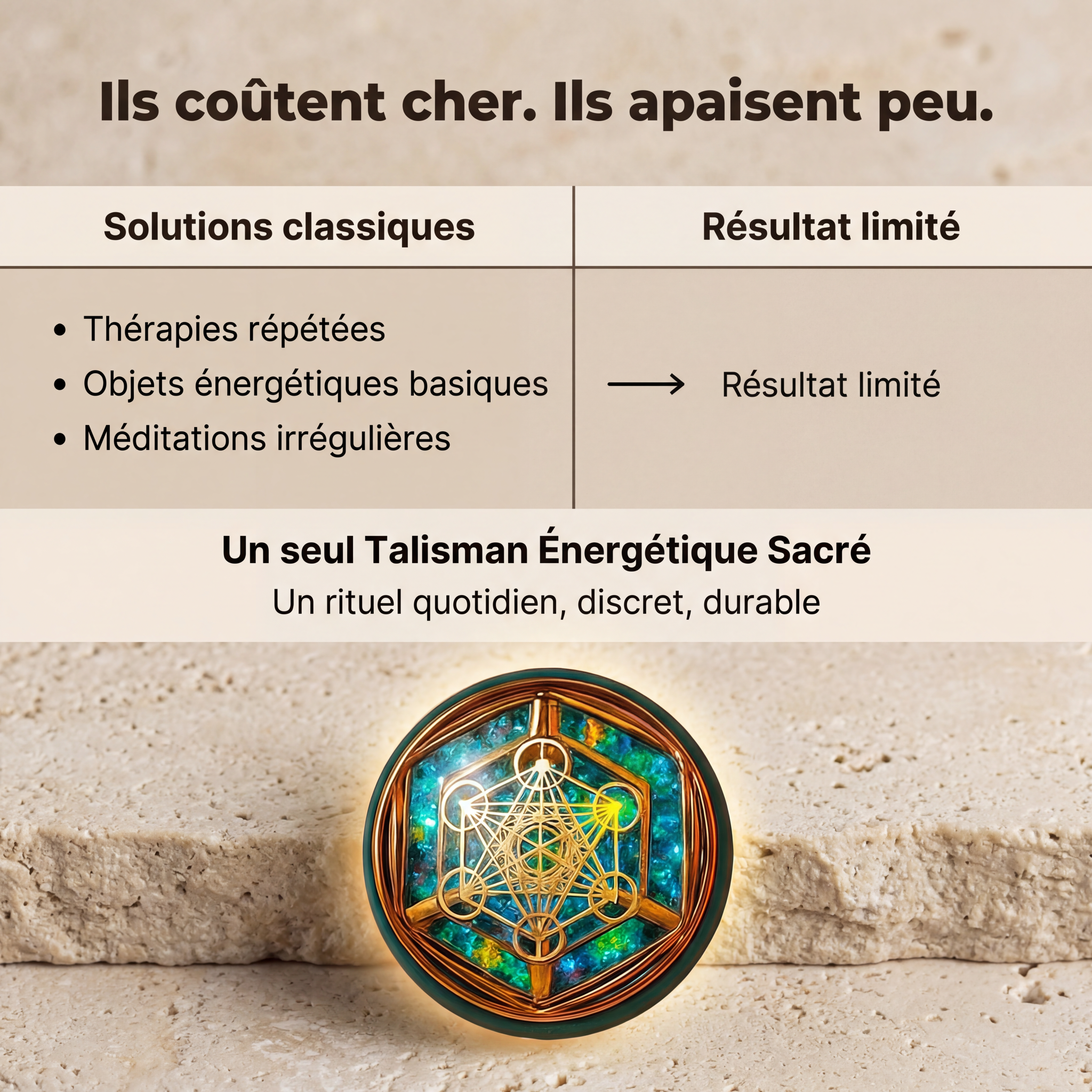 Namasté Lithothérapie Facebook ad