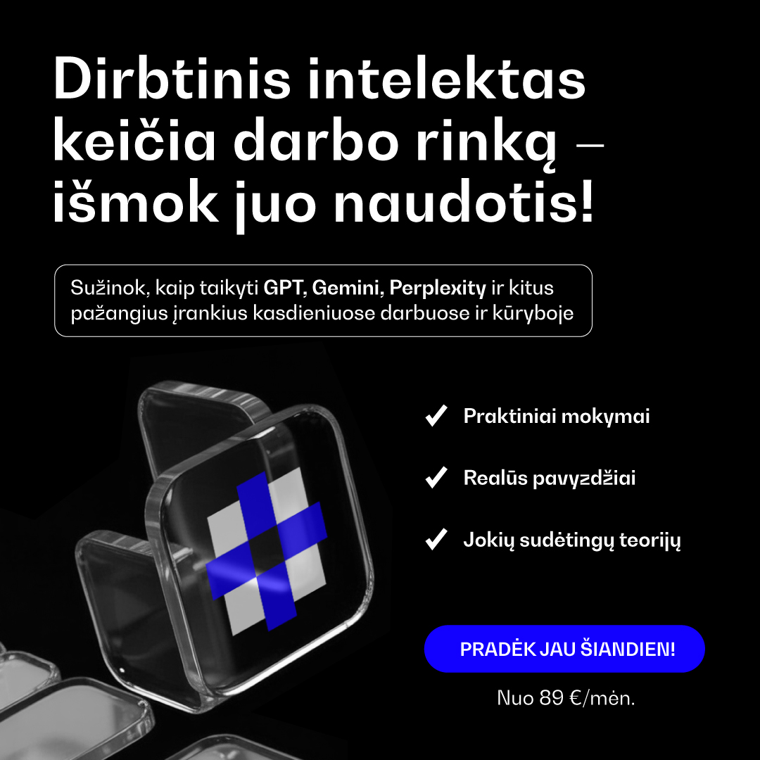 CodeAcademy Facebook ad: Įvaldyk AI įrankius kasdieniems užduotims