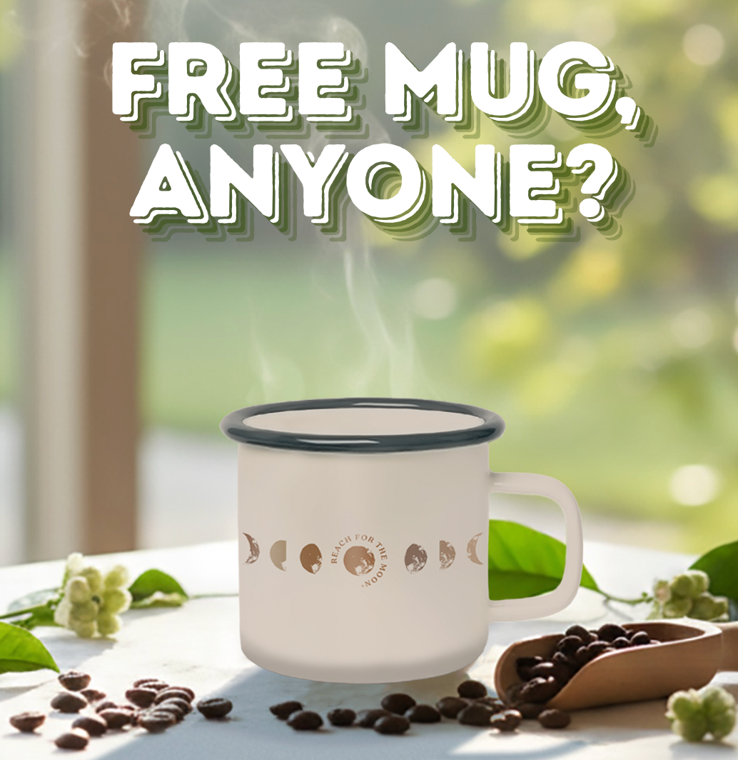 Copper Moon Coffee Facebook ad: Try Any Organic Blend. Get a FREE MUG.
