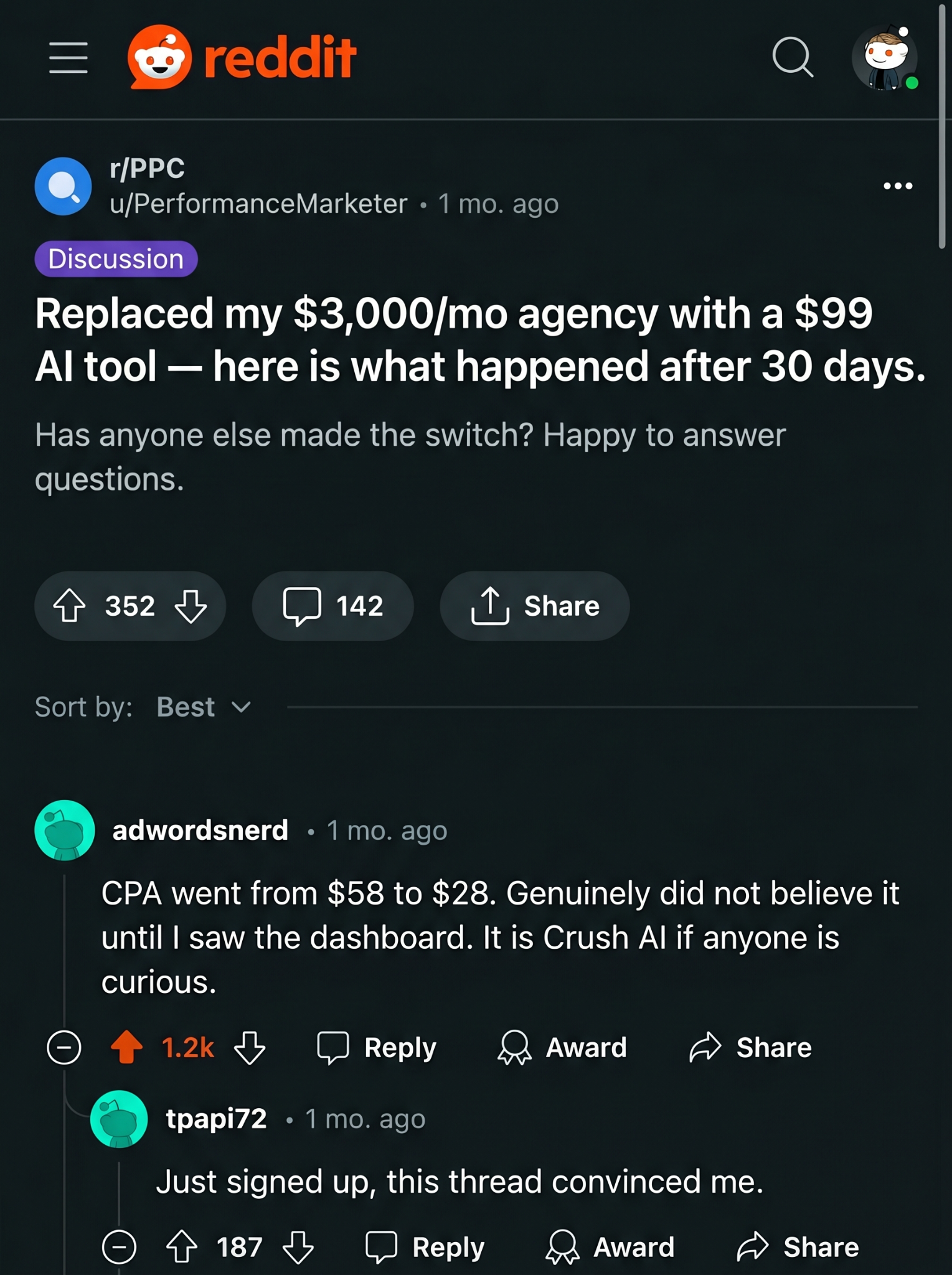 trycrush.ai Facebook ad