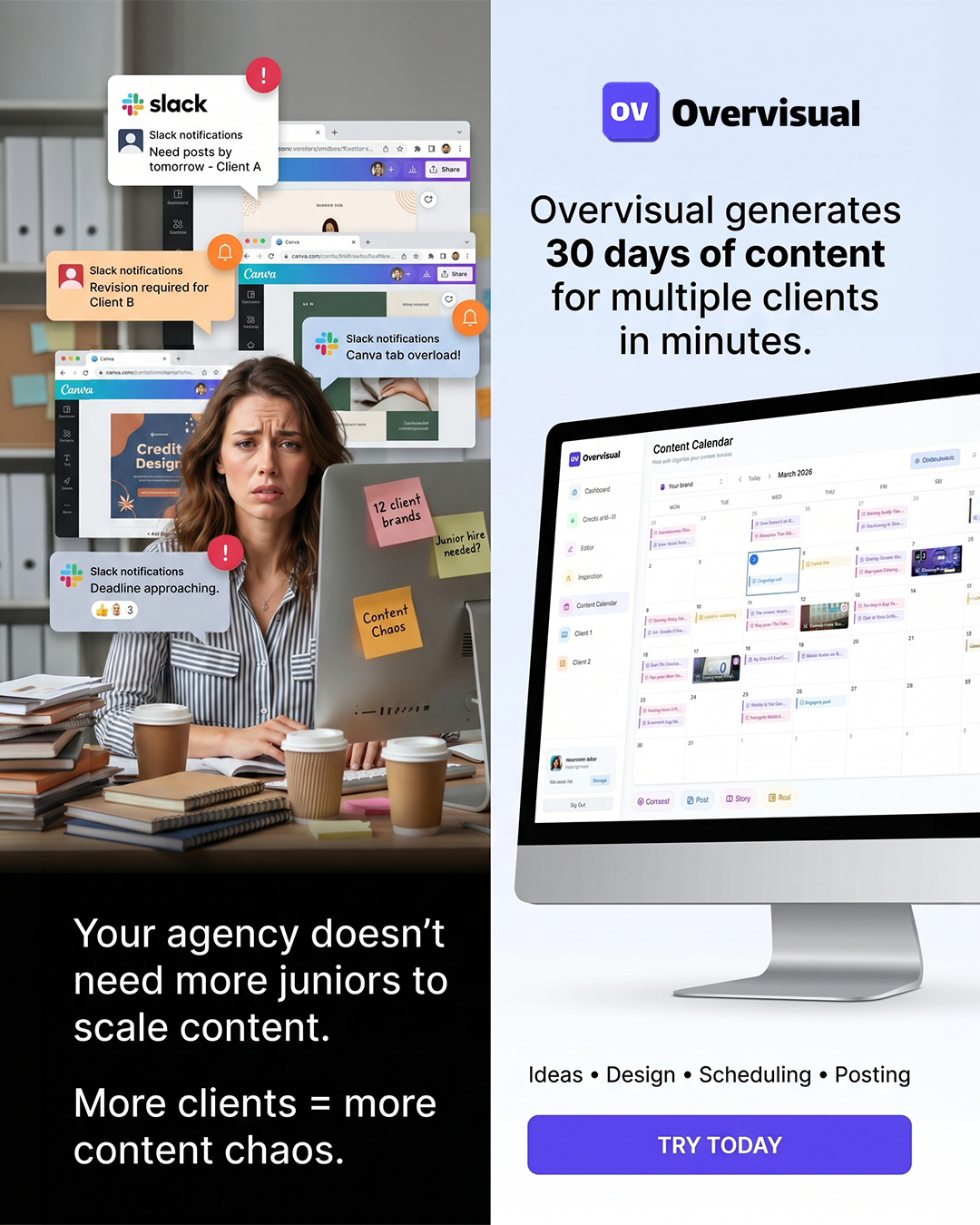 Overvisual Facebook ad