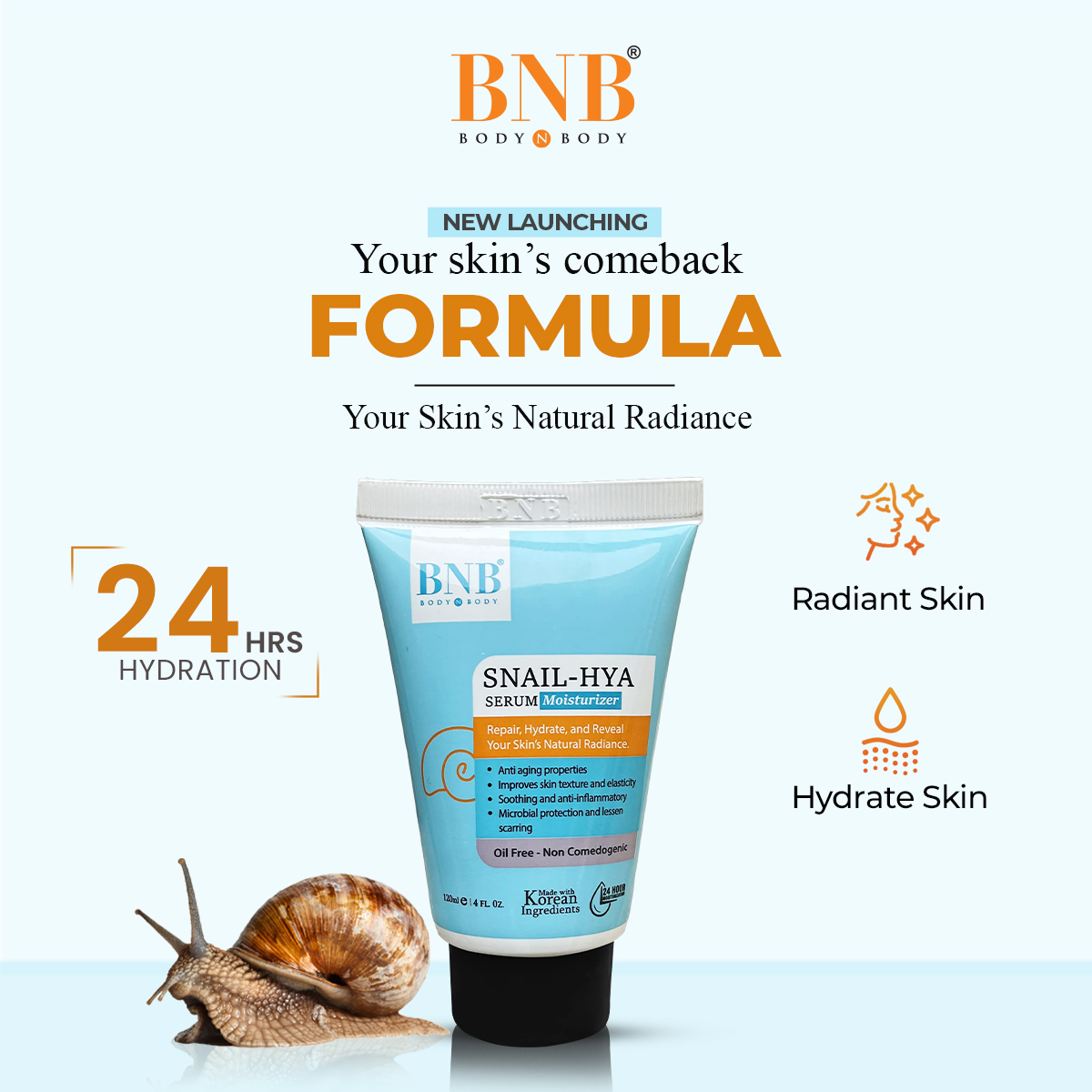 BNB bodynbody Facebook ad: Serum + Moisturizer in One Bottle