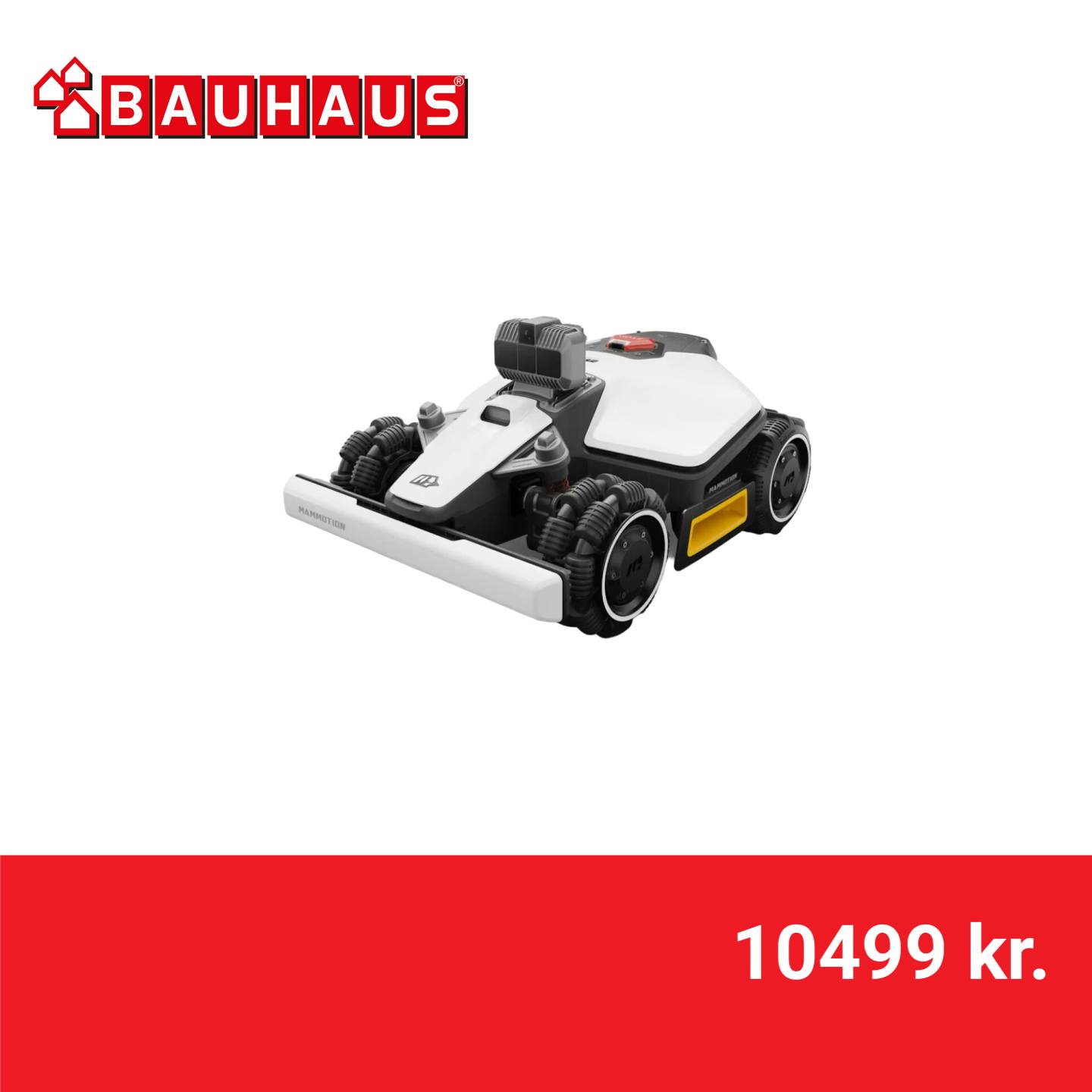 BAUHAUS Danmark Facebook ad: Få en flot og velplejet græsplæne helt uden…