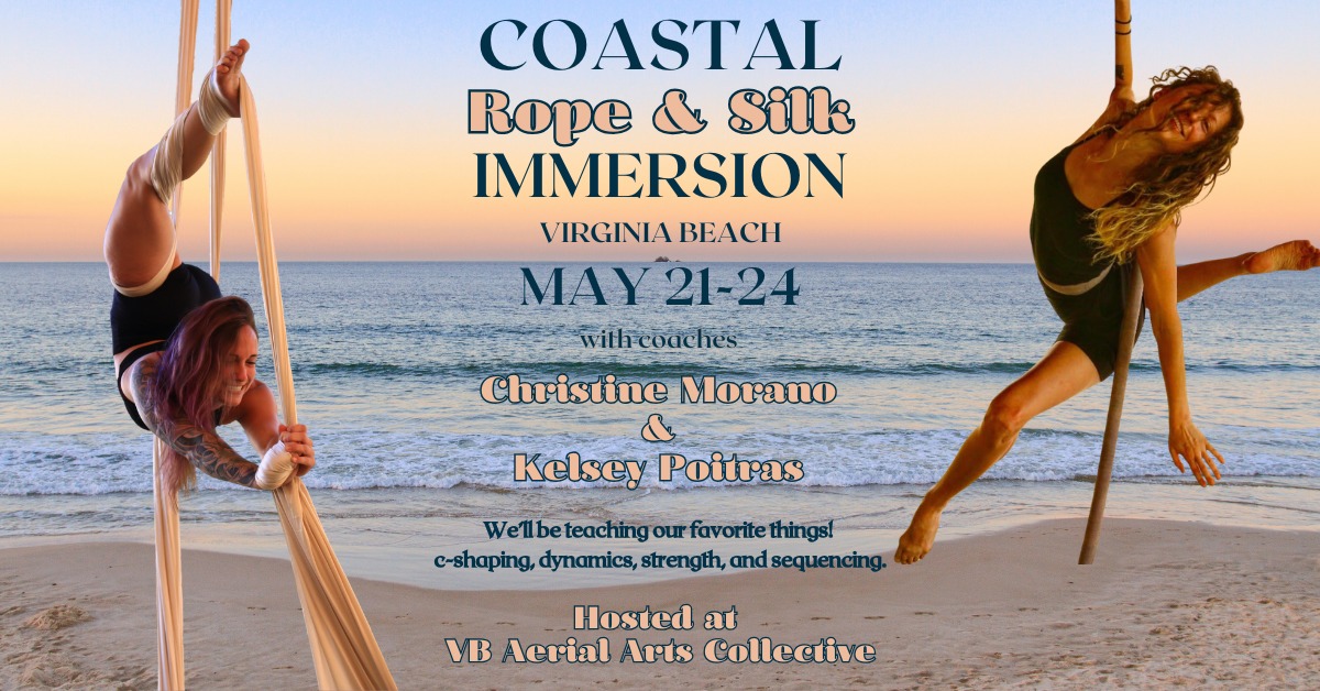 VB Aerial Arts Collective Facebook ad: Coastal Rope & Silk Immersion Weekend VB