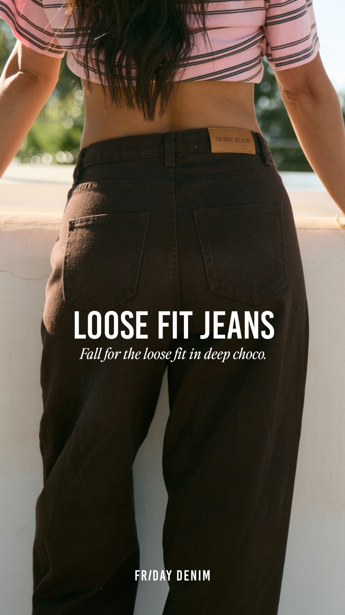 tess v Facebook ad: Deep choco, loose fit.