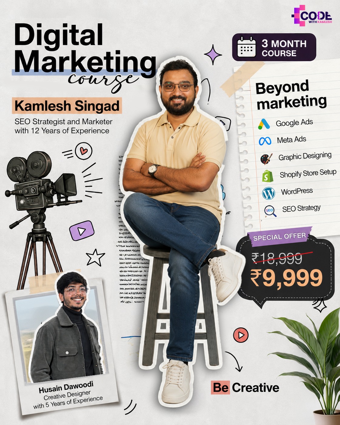 Code with Kamlesh Facebook ad: Digital Marketing Course at ₹9,999
