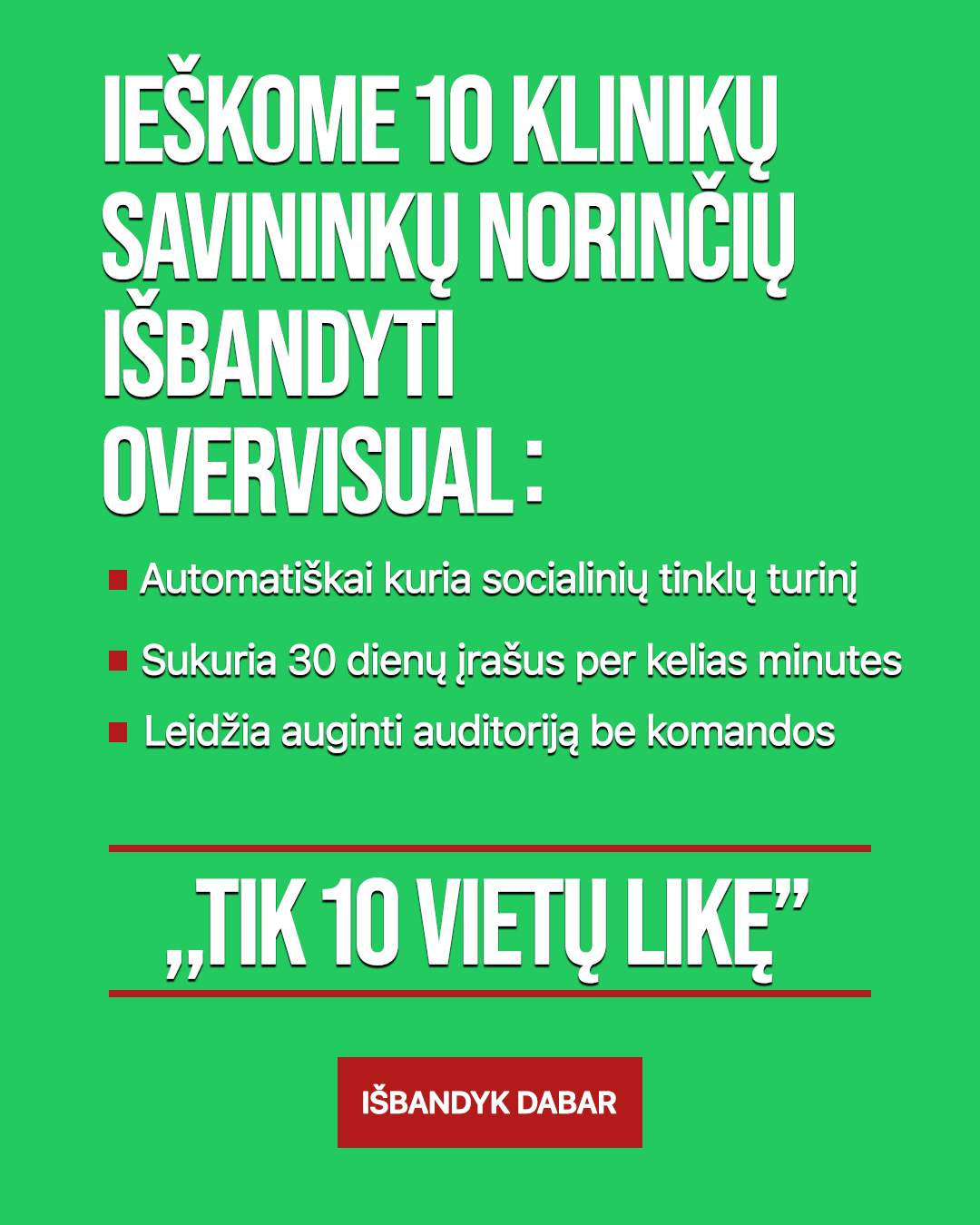 Overvisual Facebook ad