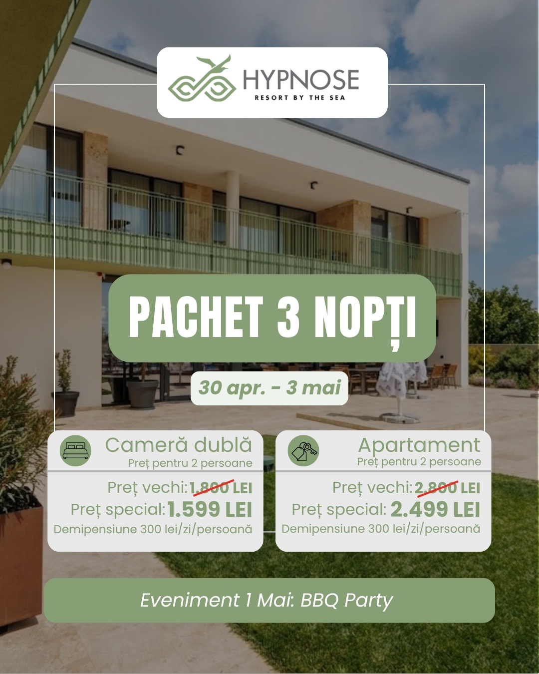 Hypnose Resort by the Sea, Vadu Facebook ad: Te așteptăm la mare de 1 Mai!