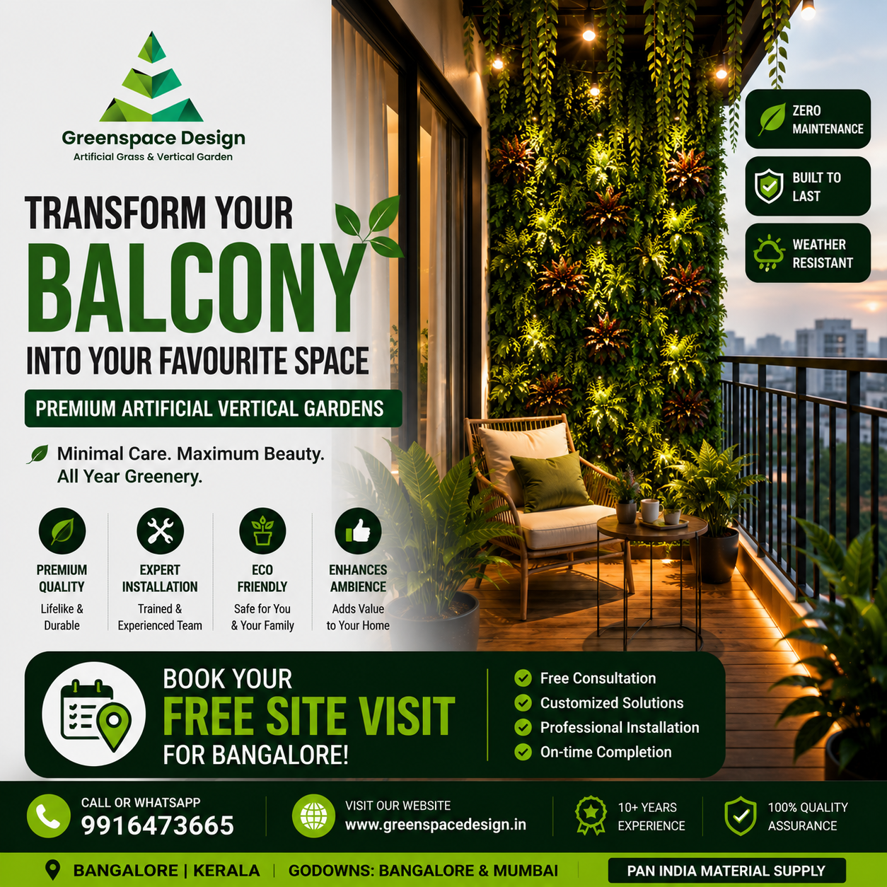 Greenspace Designs Facebook ad: Create Your Dream Balcony