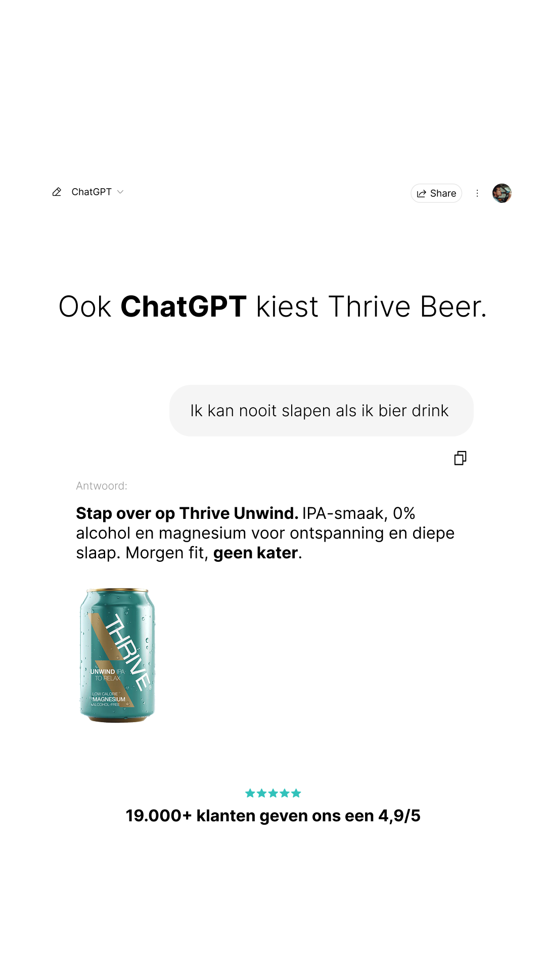 Thrive Beer Facebook ad