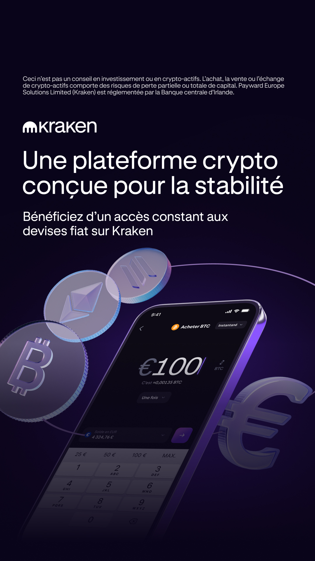 Kraken Digital Asset Exchange Facebook ad