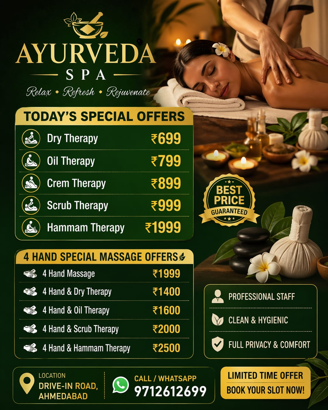 Ayurveda spa Facebook ad from May 1, 2026