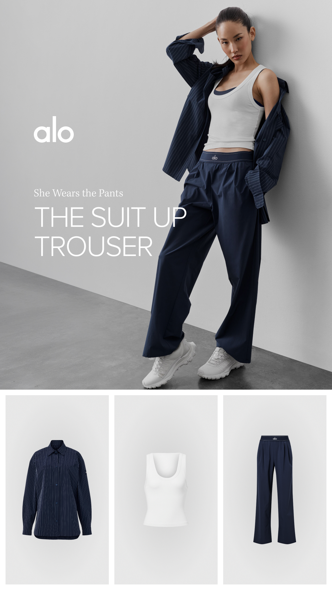 Alo Yoga Facebook ad: The Suit Up Trouser