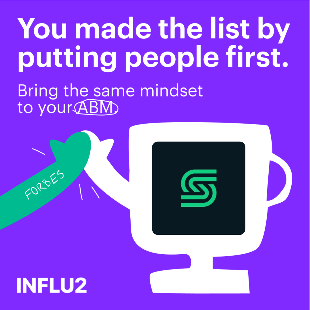 Influ2 x B2B marketing Facebook ad: Make ABM about people, not logos
