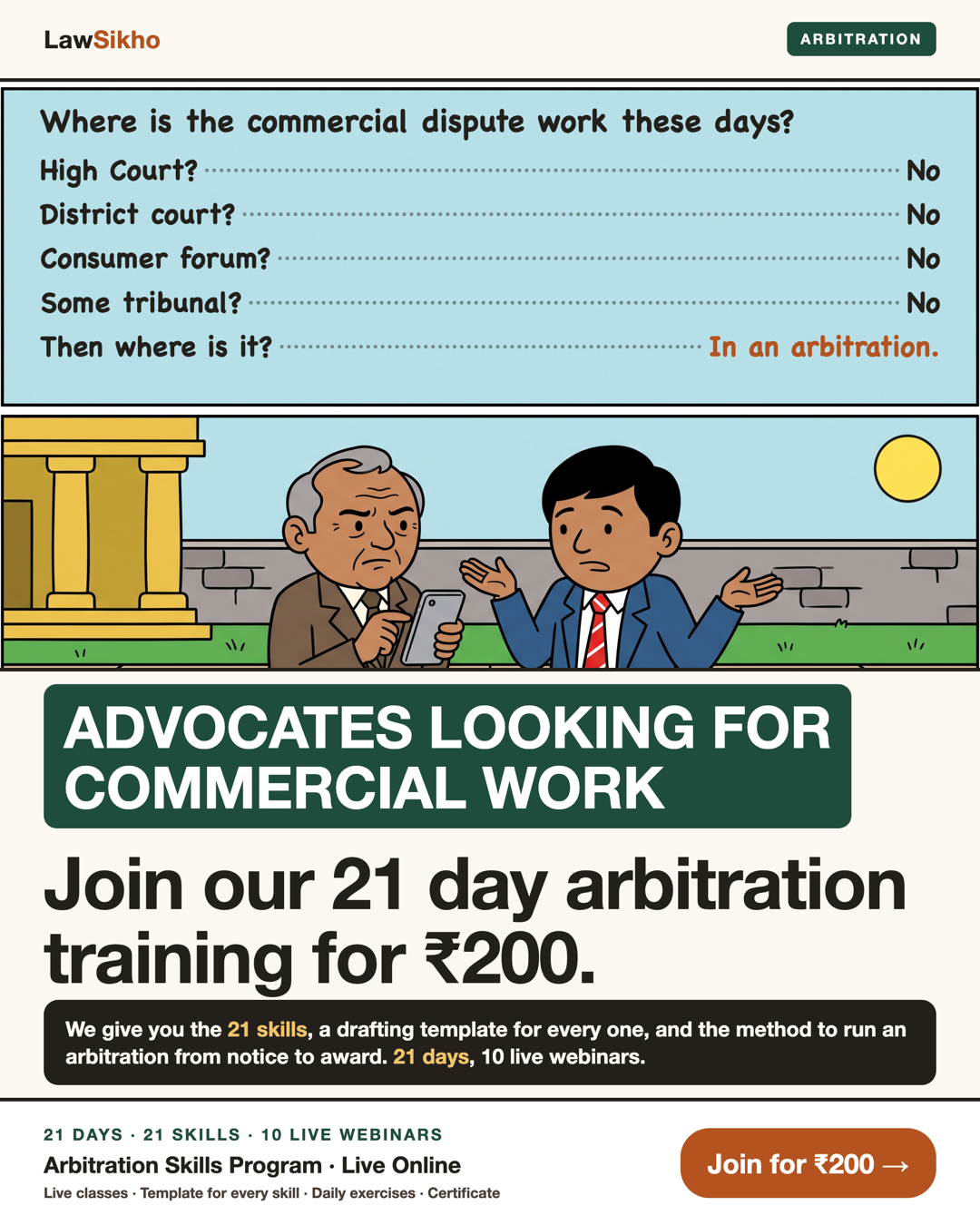 LawSikho Facebook ad