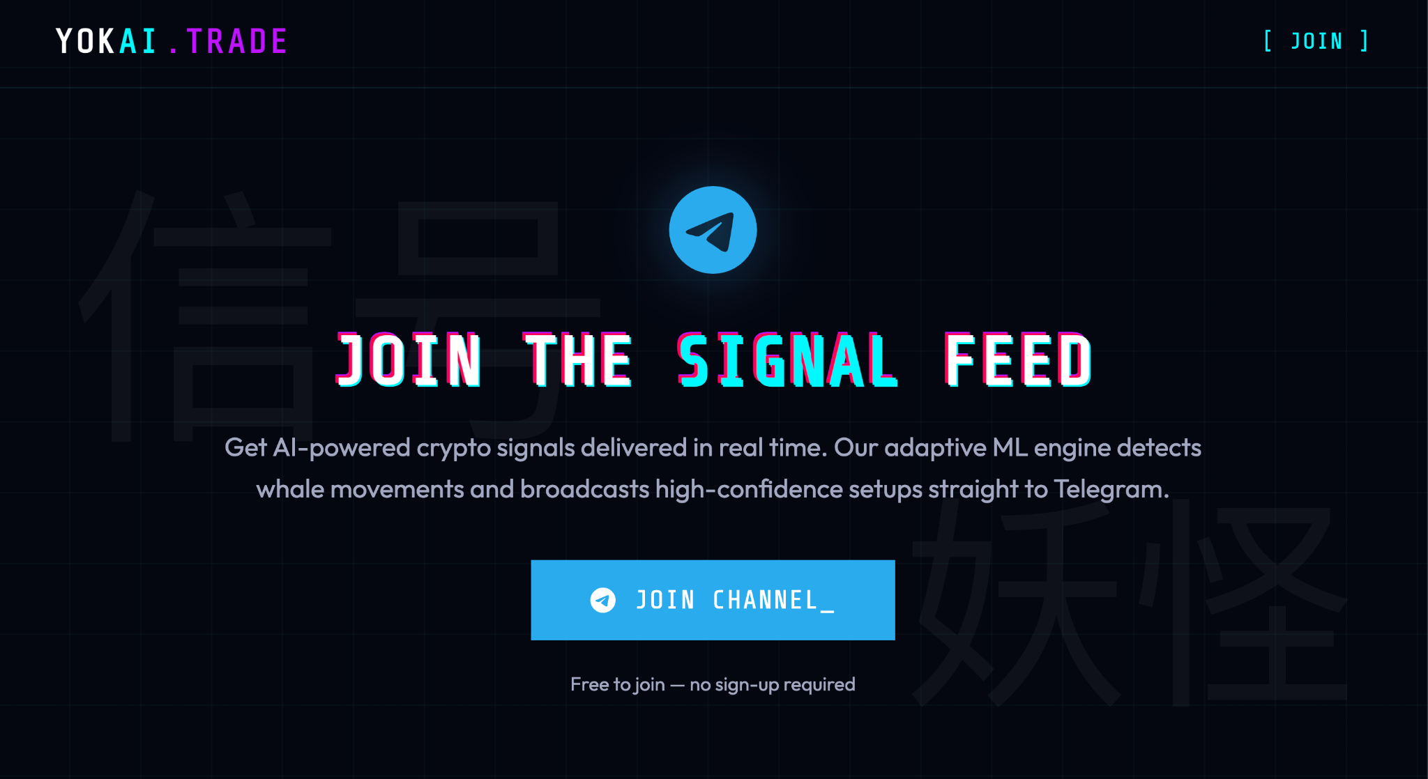 YOKAI - Adaptive Crypto Signals Facebook ad: Adaptive AI Market Intelligence